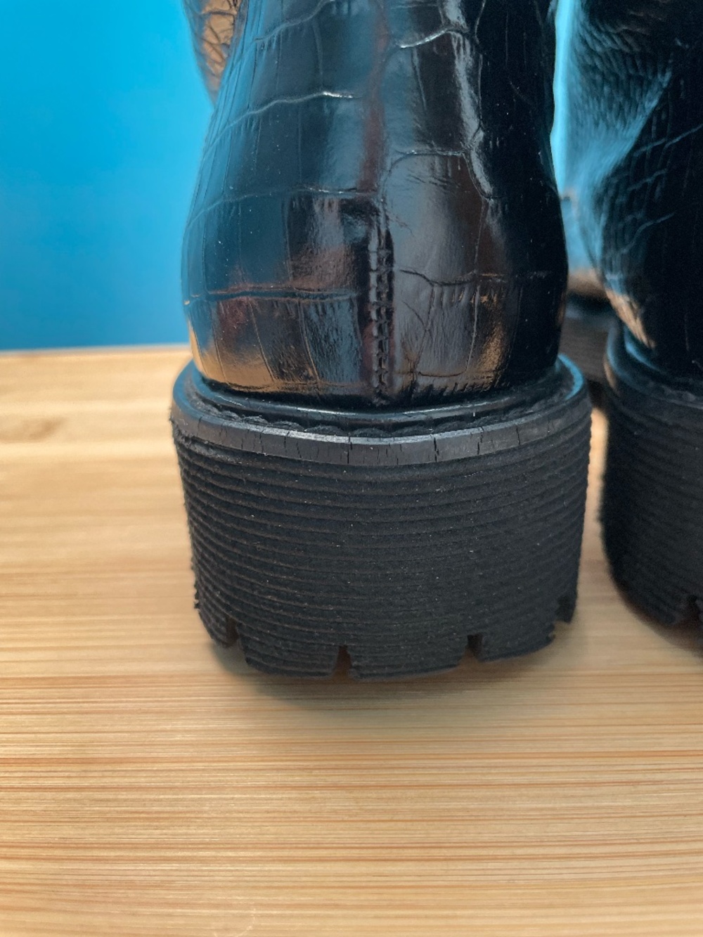 Frēda Salvador Emi Lug Sole 90's Style Combat Boots Women's 7.5 Black Leather - Picture 9 of 16